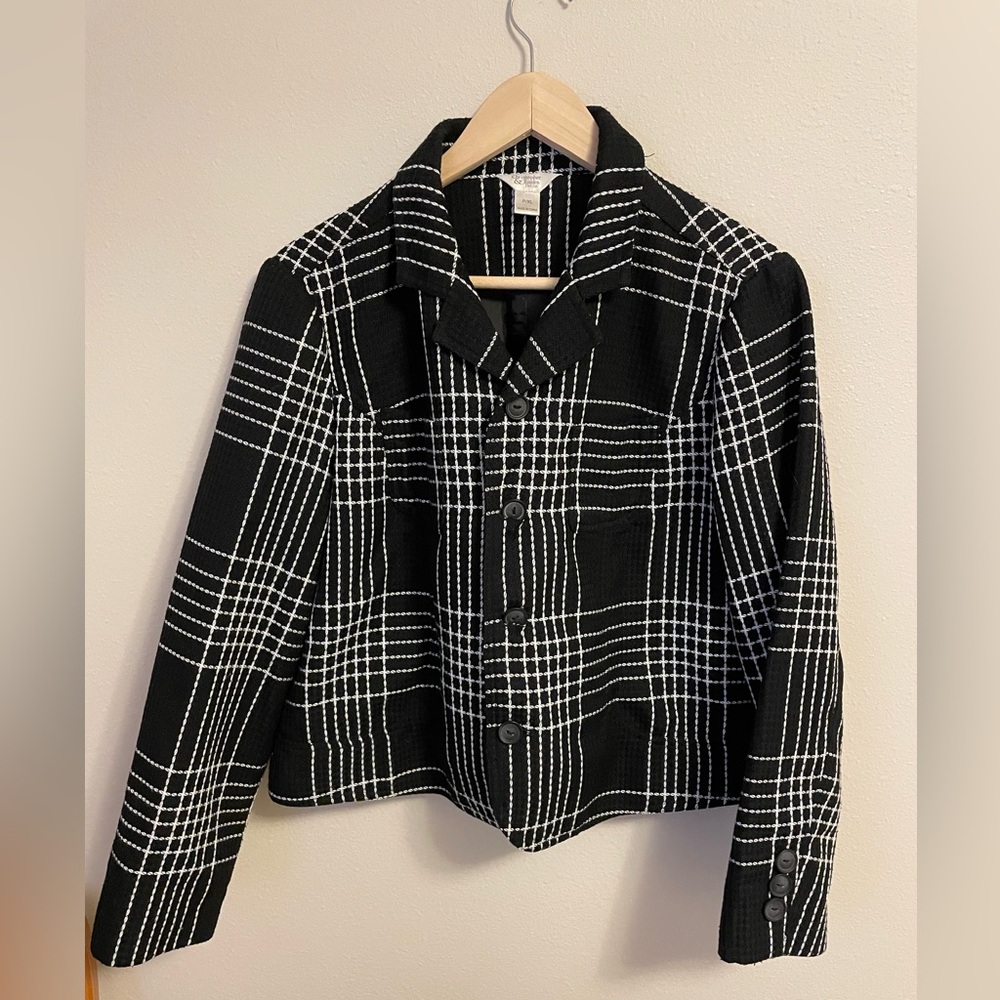 Christopher & Banks - Black and White Striped Jacket - Petite XL
